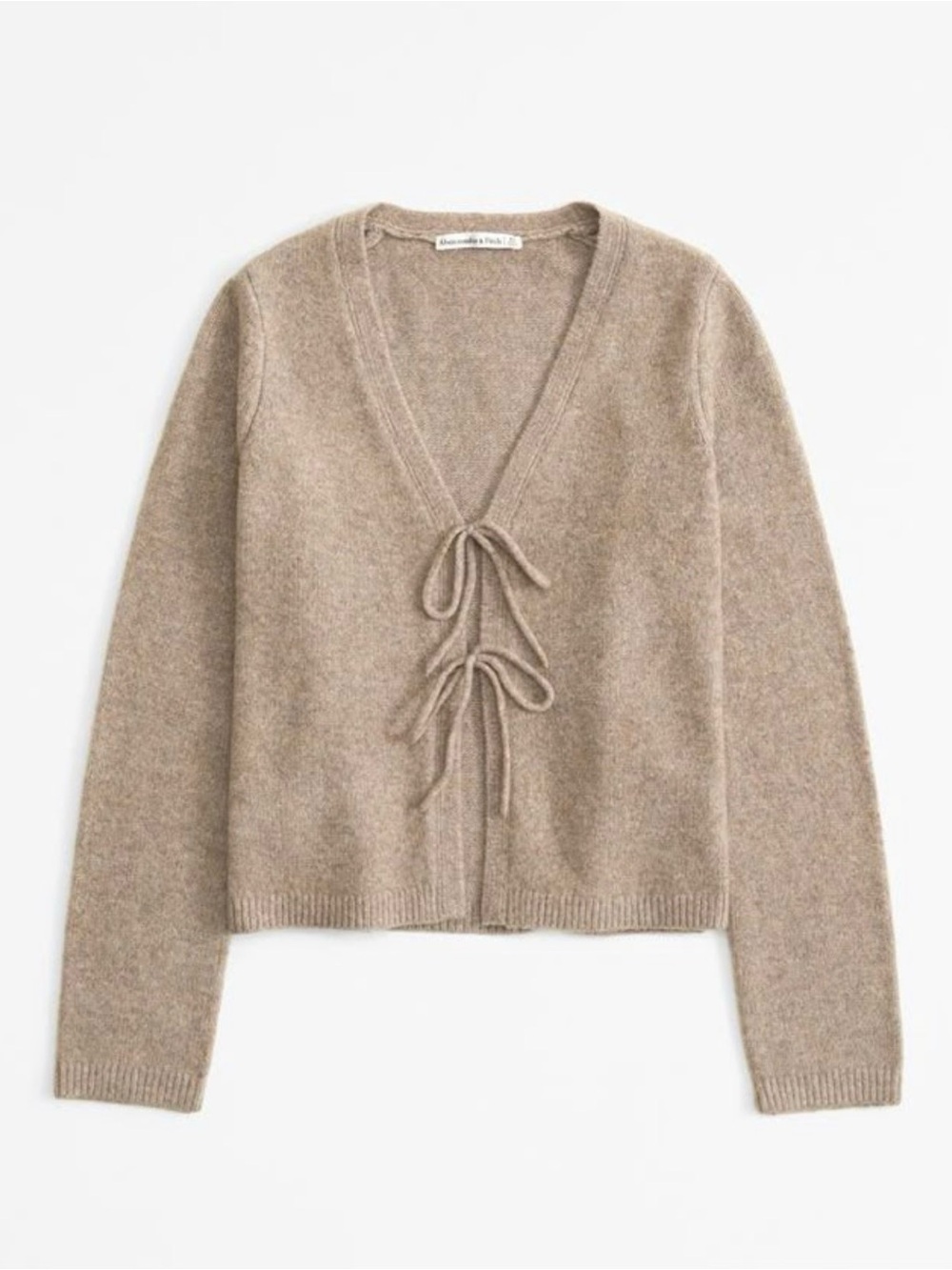 Abercrombie Tie-Front V-Neck Sweater - Taupe